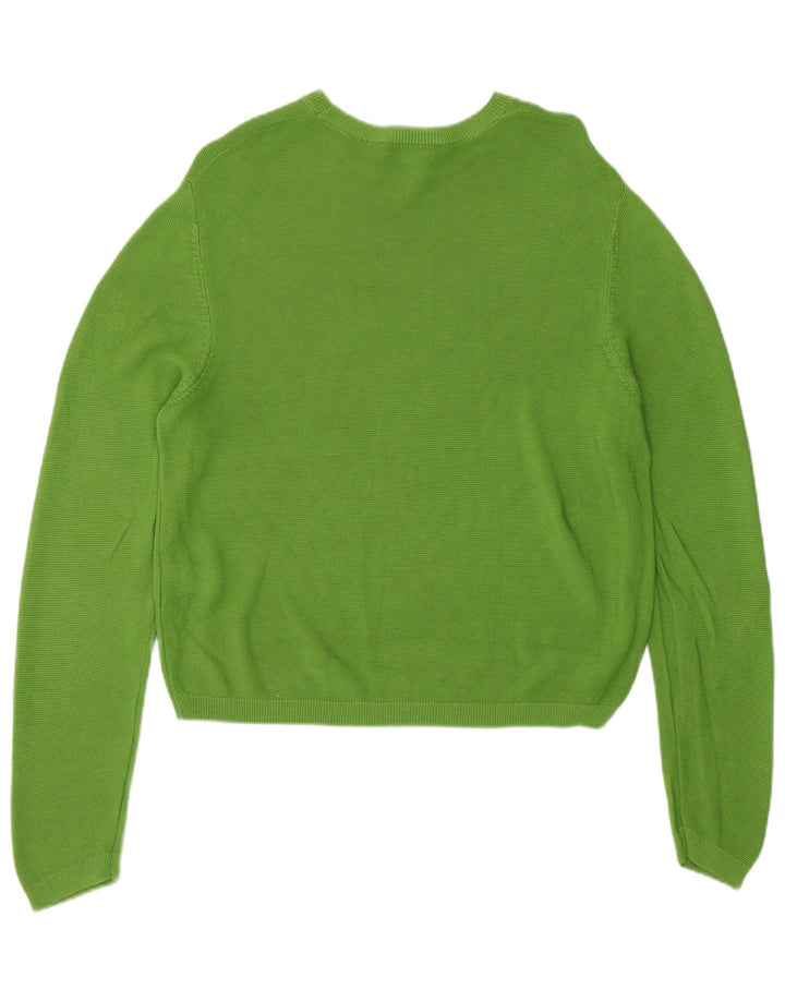 Zara Damen-Pullover mit Rundhalsausschnitt, UK 14, mittelgrüne Viskose