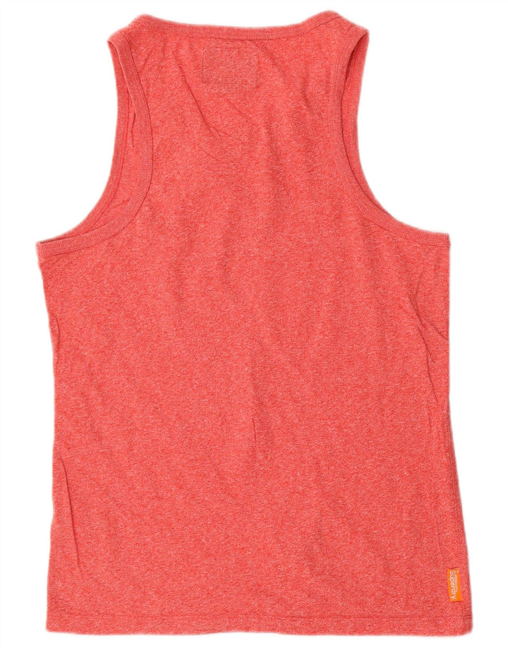 Superdry Herren-Trägershirt aus mittelrot gesprenkelter Baumwolle