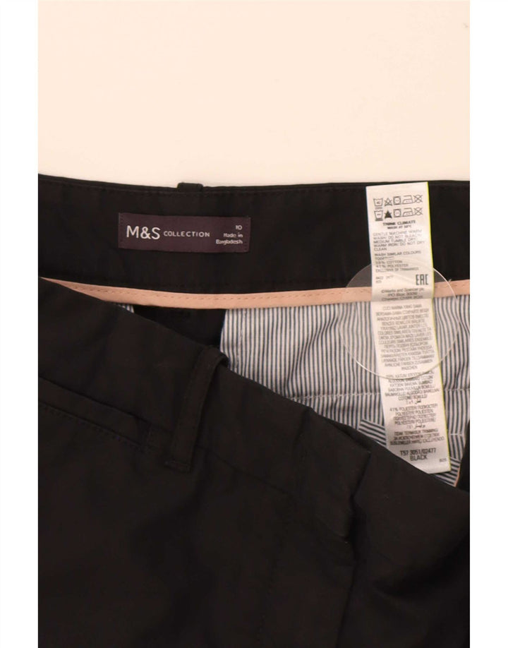 Marks & Spencer Damen Chinoshorts UK 10 Small W28 Schwarze Baumwolle