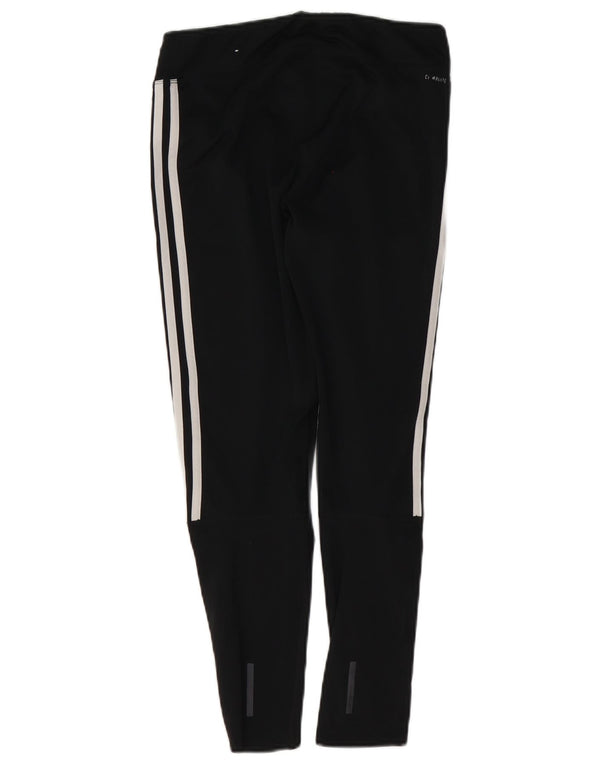 Adidas Damen Crop Leggings UK 12/14 Medium Schwarz Polyester Sport