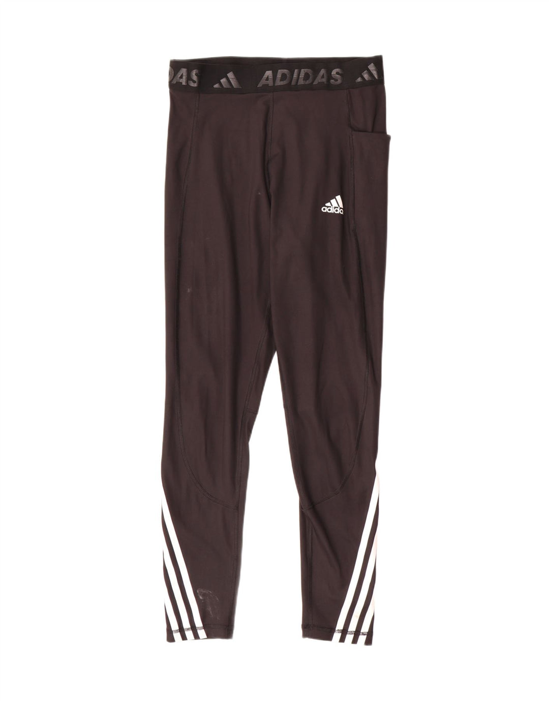 ADIDAS Womens Premium Graphic Leggings UK 12/14 Medium  Black Polyester