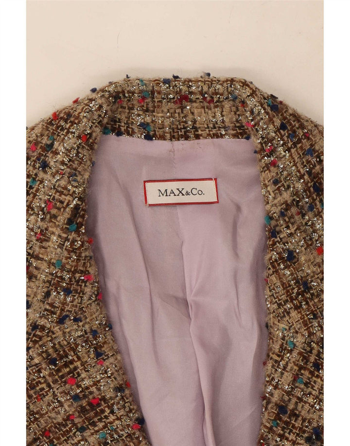 Max & Co. Damen Blazer Jacke UK 10 Small Beige gesprenkelte Wolle