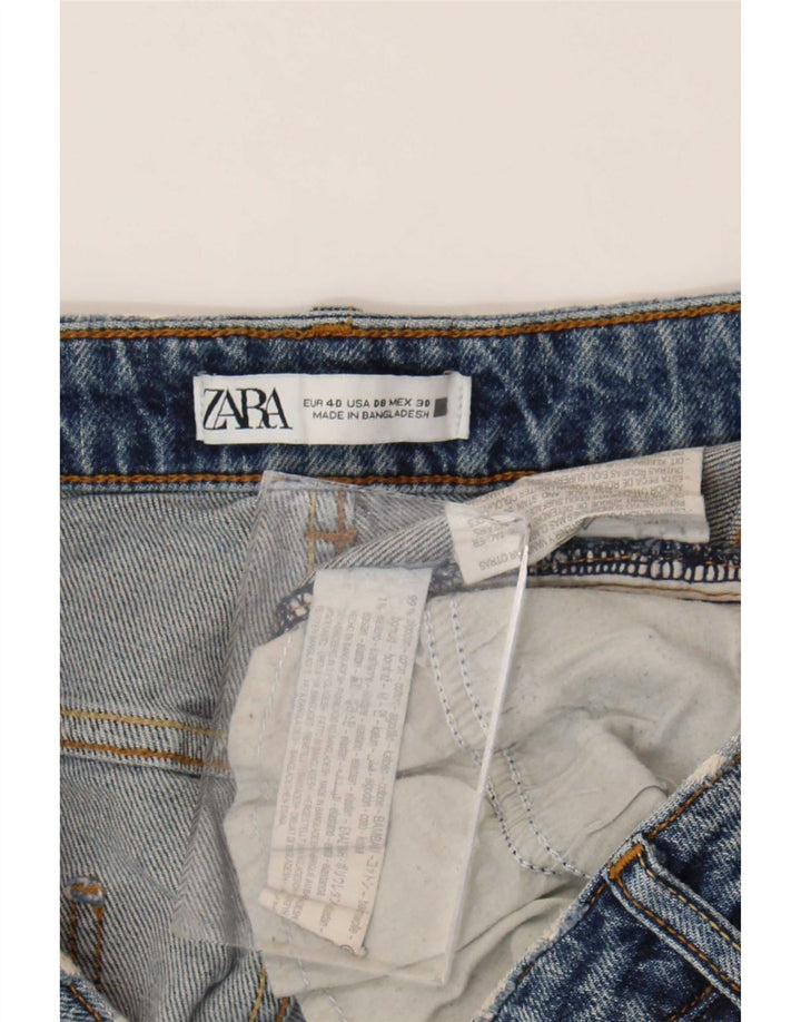 Zara Damen Distressed Slim Jeans EU 40 Medium W30 L28 Blaue Baumwolle