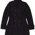 Zara Damen Zweireihiger Trenchcoat UK 10 Small Marineblau Polyester