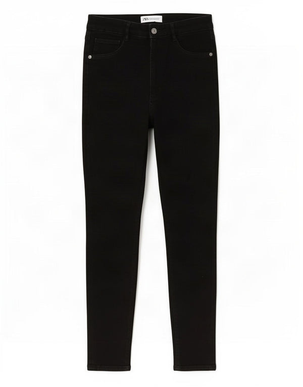 Zara Damen High Waist Skinny Jeans EU 38 Small W28 L27 Schwarz