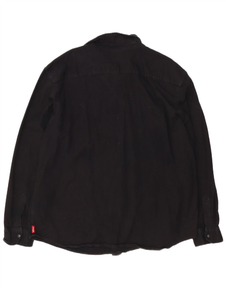 Wrangler Herren Western-Jeanshemd 3XL aus schwarzer Baumwolle