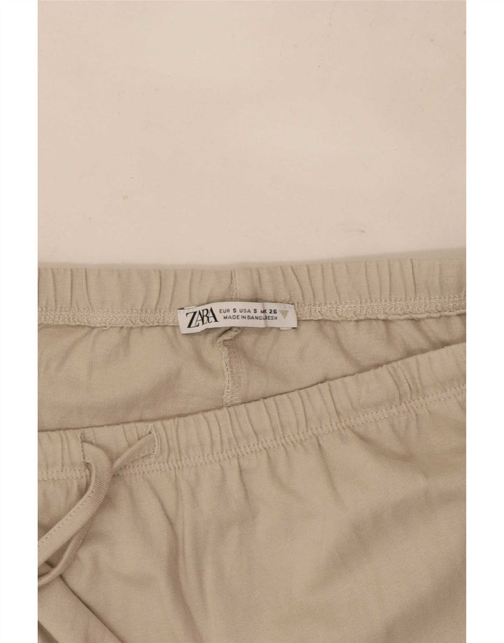 Zara Damen Maxirock Small W26 Beige Baumwolle