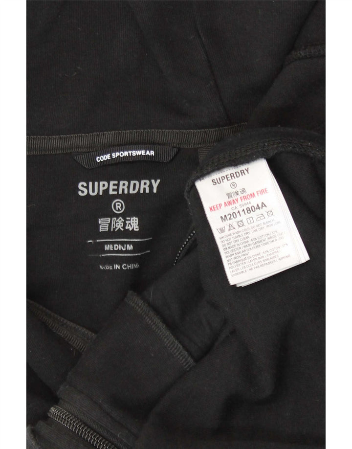 Superdry Herren-Kapuzenpullover mit Reißverschluss, mittelschwarz, Baumwolle