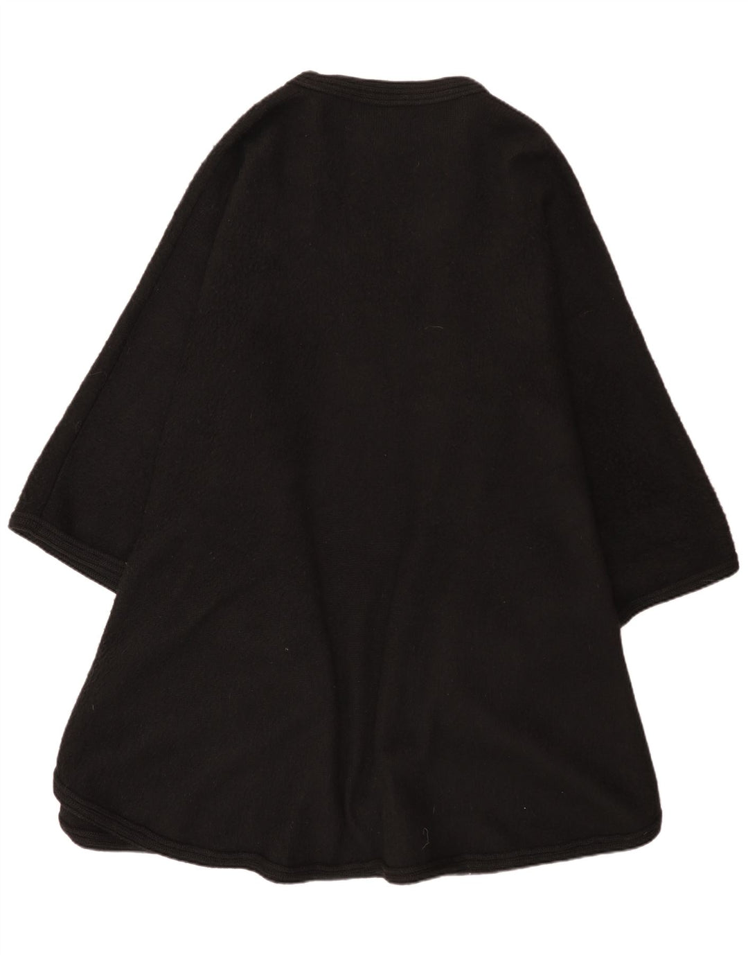 Vintage Damen Poncho Cardigan Pullover One Size Schwarze Alpakawolle