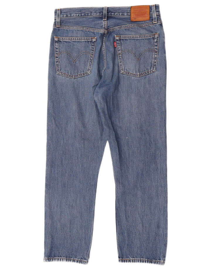 Levi's Damen 501 Crop Straight Jeans W28 L26 Blaue Baumwolle