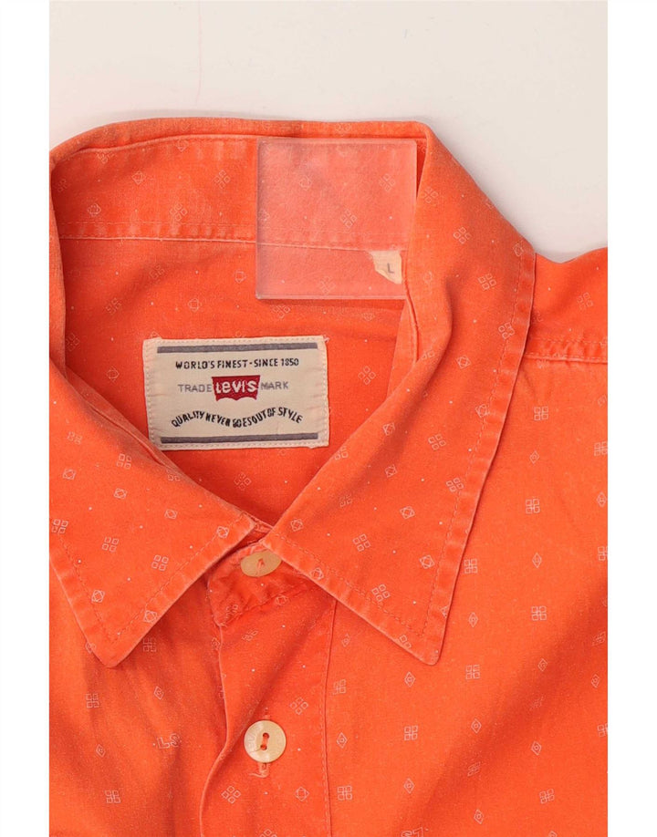 Levi's Herren-Kurzarmhemd, groß, orange gepunktet