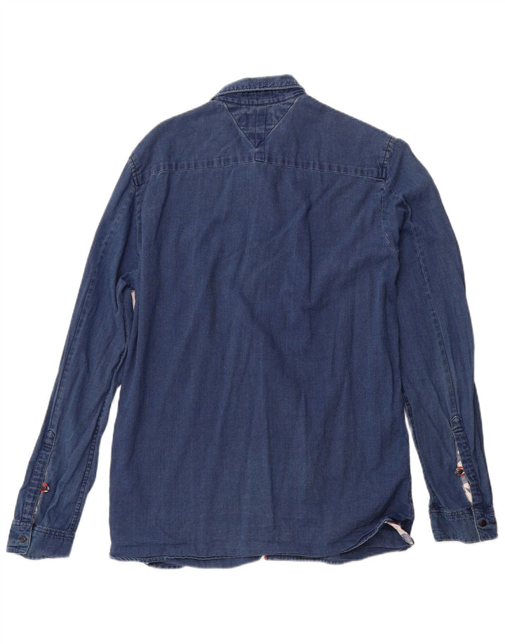 TOMMY HILFIGER Herrenhemd mittelblaue Baumwolle