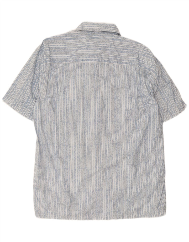 Nautica Herren-Kurzarmhemd, groß, blau gestreift, Baumwolle