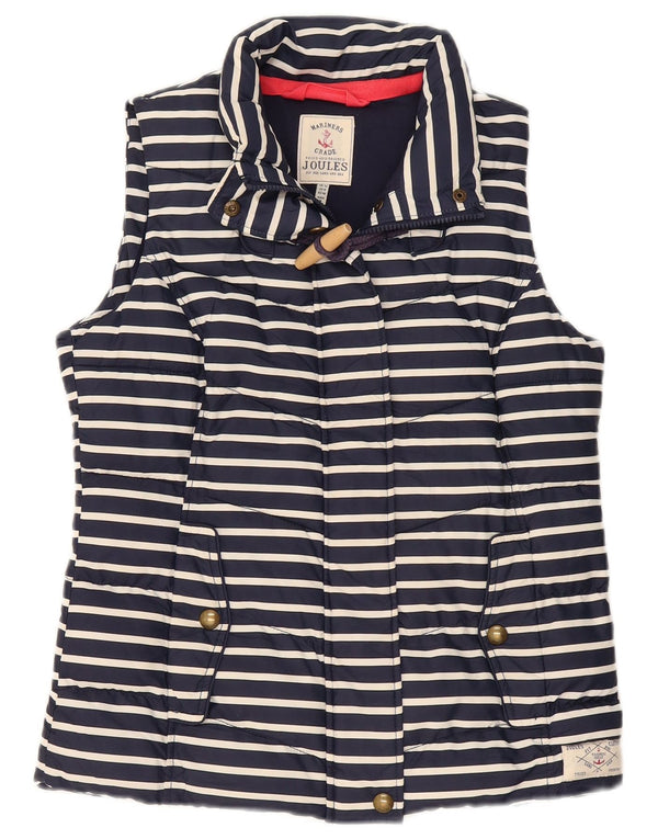 Joules Damen Wattierte Weste UK 12 Mittel Marineblau Gestreift Nautisch