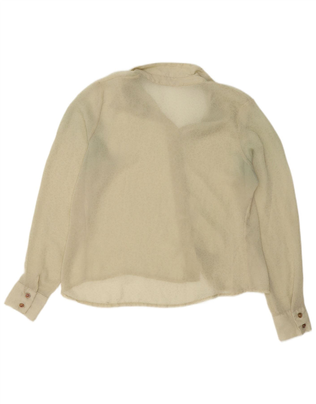 Vintage Damen Durchsichtiges Hemd UK 14 Medium Beige