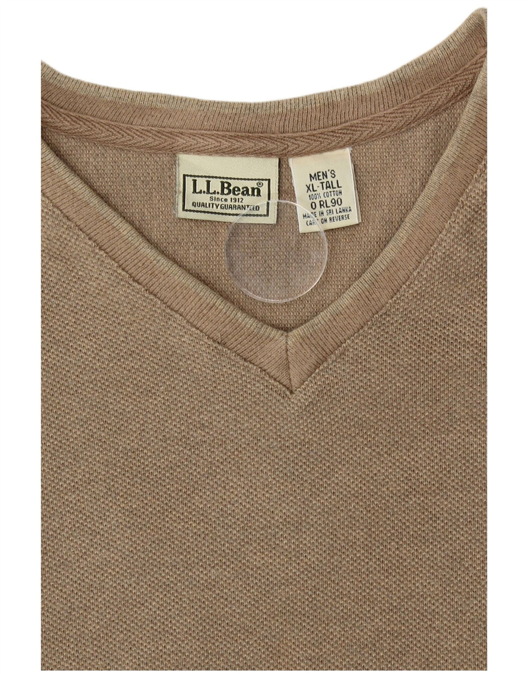 L.L.Bean Herren Top Langarm XL Beige Baumwolle
