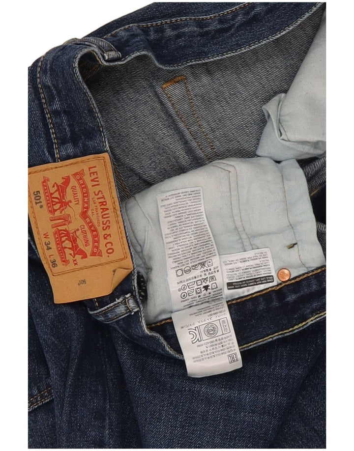 Levi's Herren 501 Straight Jeans W34 L36 Blaue Baumwolle