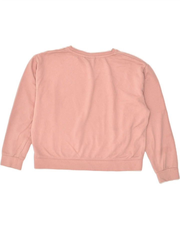 FILA Womens Crop Graphic Sweatshirt Jumper UK 14 Medium Pink Cotton | Vintage Fila | Thrift | Second-Hand Fila | Used Clothing | Messina Hembry 