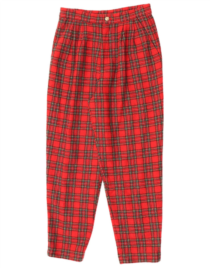VINTAGE Damen-Chinohose mit Pegged, W25, L26, rot kariert