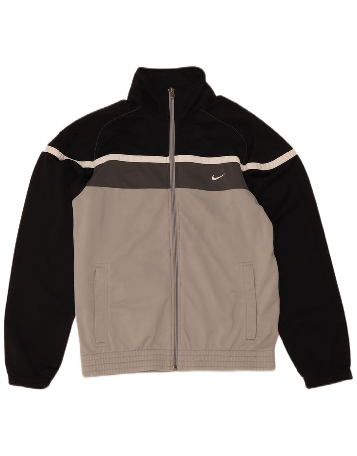 Nike Herren-Trainingsanzugoberteil, UK-Größe 36/38, Größe S, grau, Colourblock-Polyester