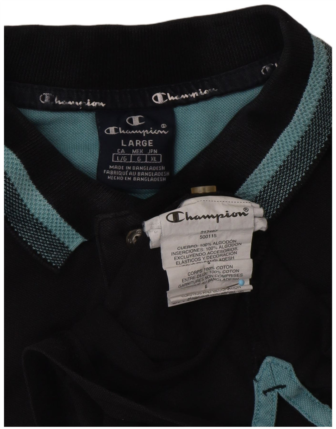 CHAMPION Herren-Poloshirt, groß, schwarze Baumwolle