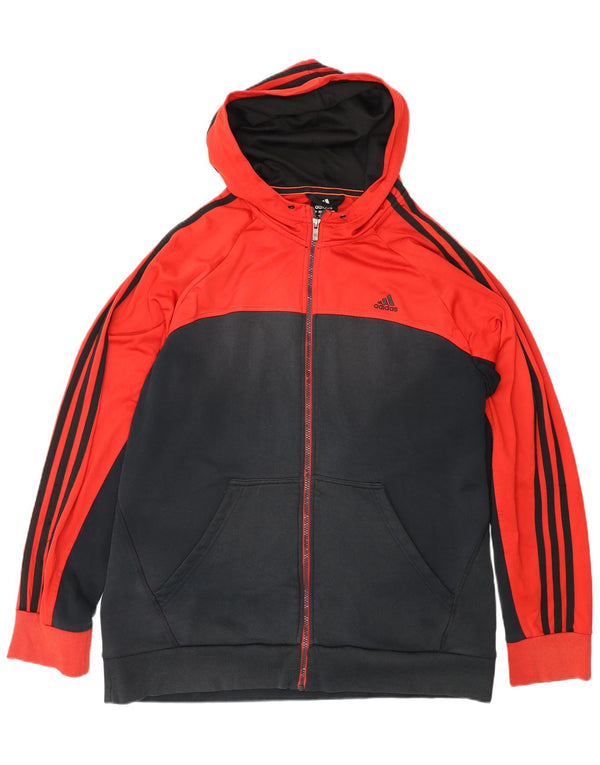 Adidas Herren Zip Hoodie Pullover XL Schwarz Colourblock Baumwolle