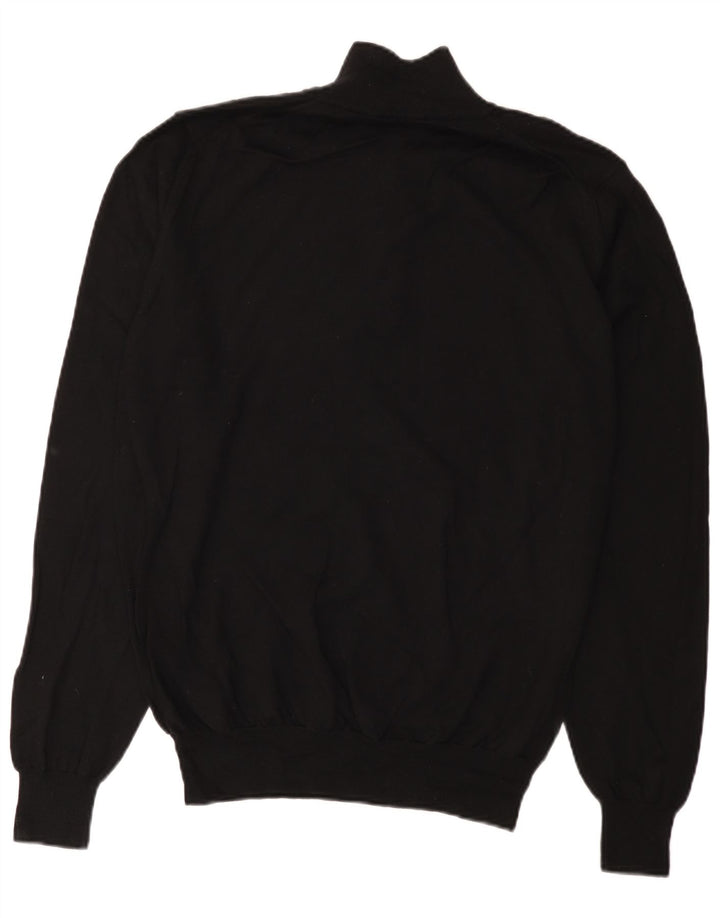 J.Lindeberg Herren-Pullover mit Reißverschluss am Hals, 2XL, schwarze Wolle