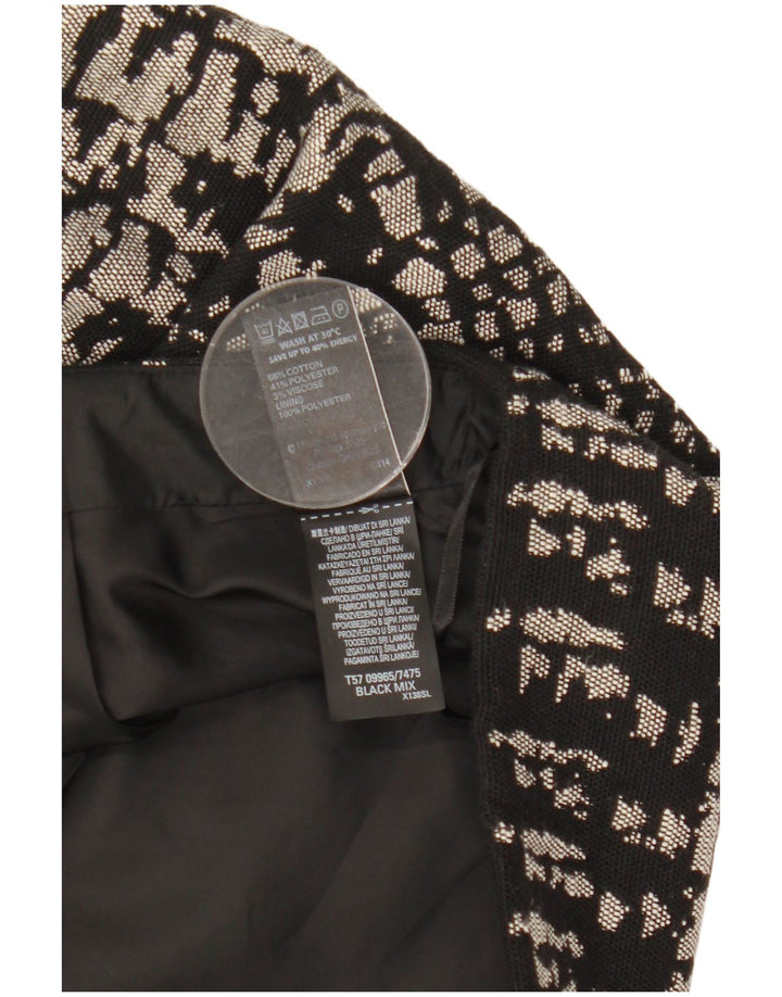 Marks & Spencer Damen Minirock UK 12 Medium W31 Schwarze geometrische Baumwolle