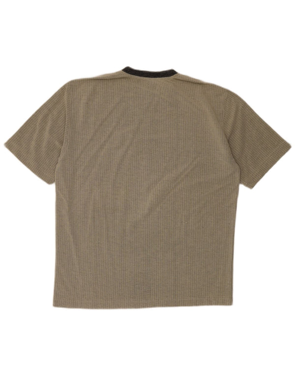 Tessitore Herren T-Shirt Top Large Grau Nadelstreifen