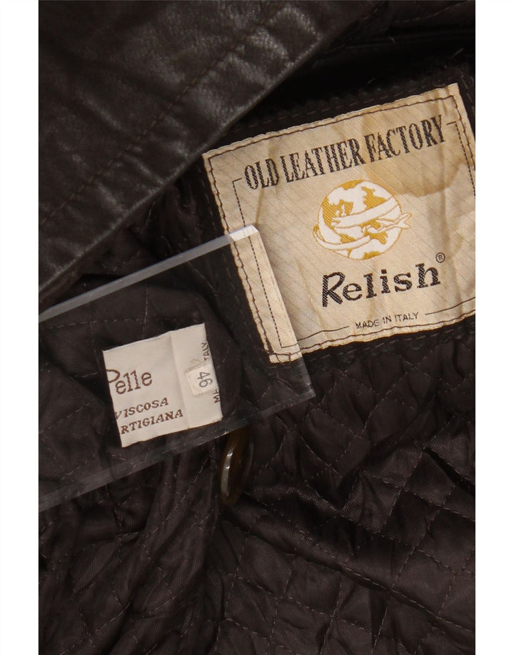 RELISH Damen Lederjacke IT 46 Großes braunes Leder
