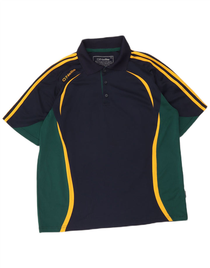 O'Neills Herren-Poloshirt XL, Marineblau, Farbblock-Polyester