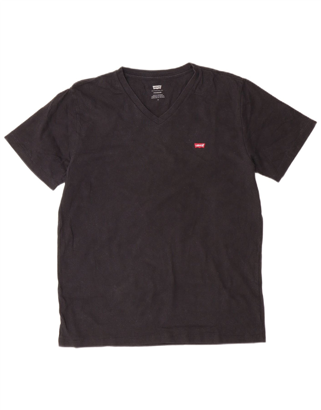 LEVI'S Herren Standard-T-Shirt-Oberteil aus mittelschwarzer Baumwolle