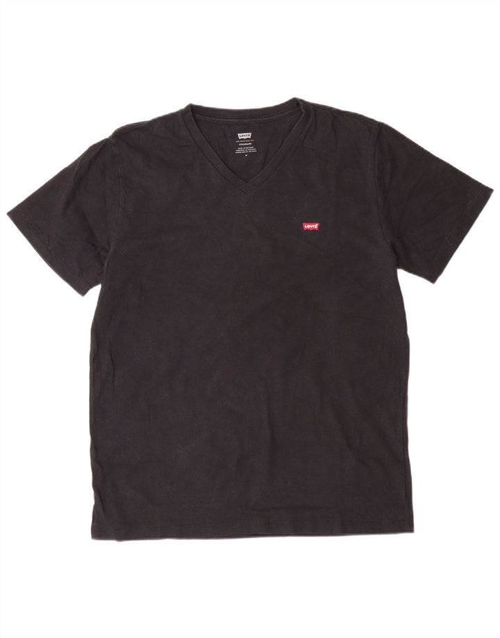LEVI'S Herren Standard-T-Shirt-Oberteil aus mittelschwarzer Baumwolle