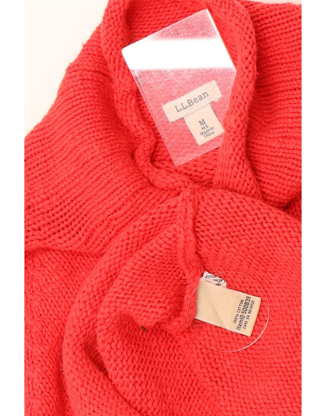 L.L.Bean Rollkragenpullover für Damen, UK 12, mittelrot, Baumwolle