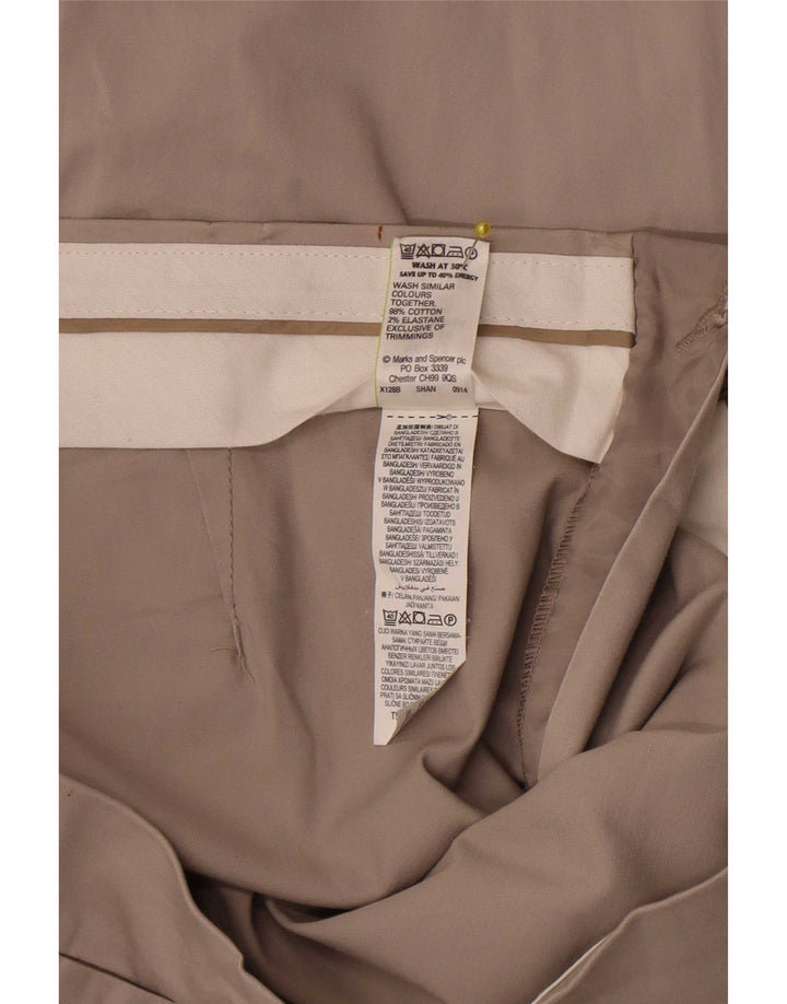 Marks & Spencer Damen Caprihose W30 L20 Beige Baumwolle