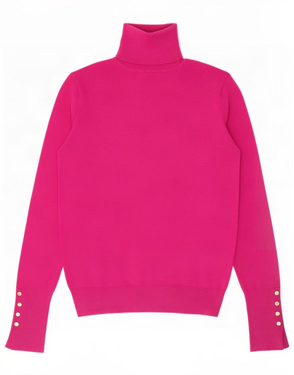 Zara Womens Roll Neck Jumper Sweater UK 10 Small Pink Viscose