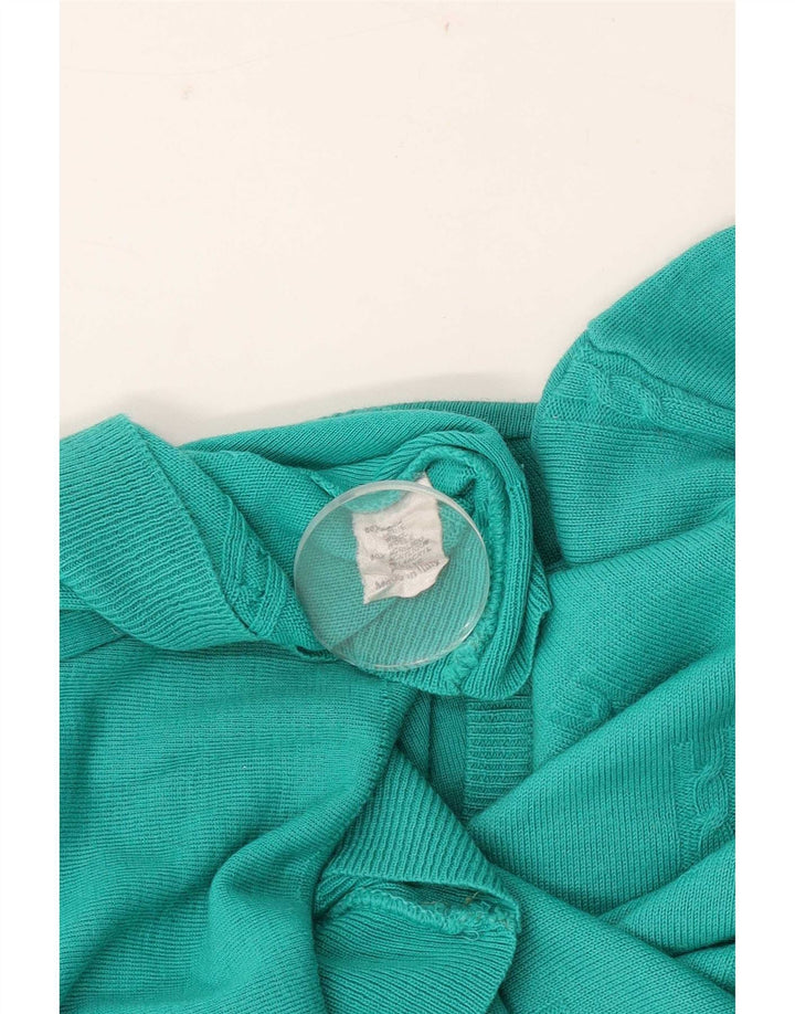 Vintage Herren Pullover mit V-Ausschnitt, große türkisfarbene Wolle