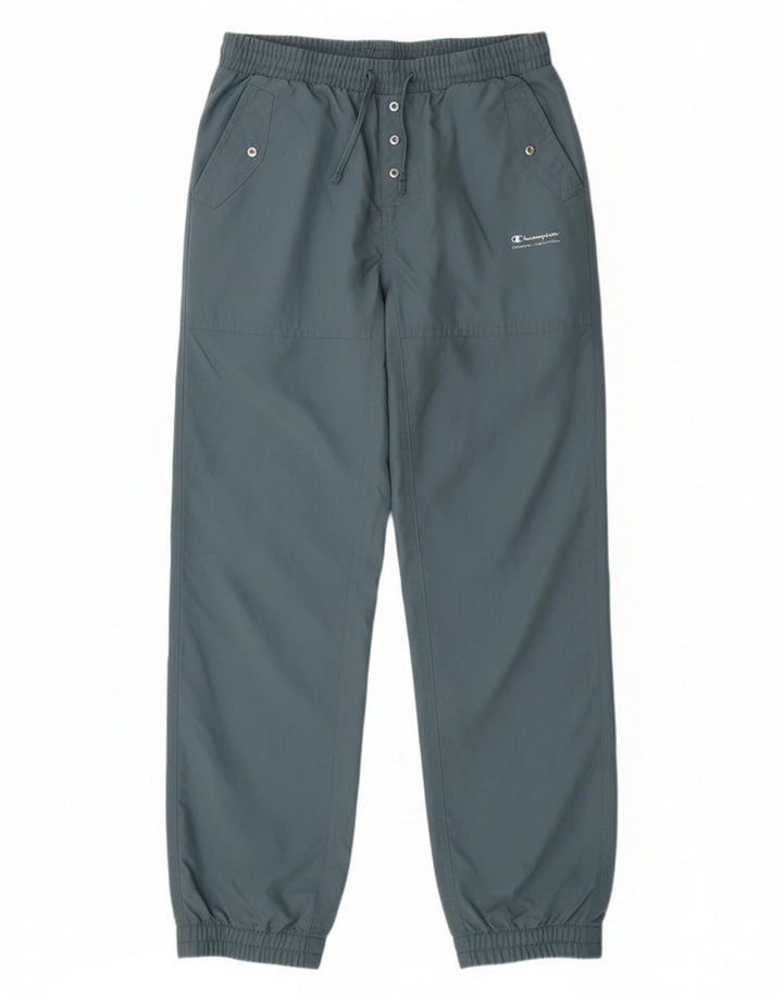 CHAMPION Boys Tracksuit Trousers Joggers 11-12 Years Large  Grey Polyester