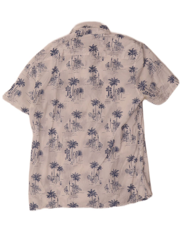 French Connection Herren-Hemd mit grafischer klassischer Passform, mittelweiße Baumwolle