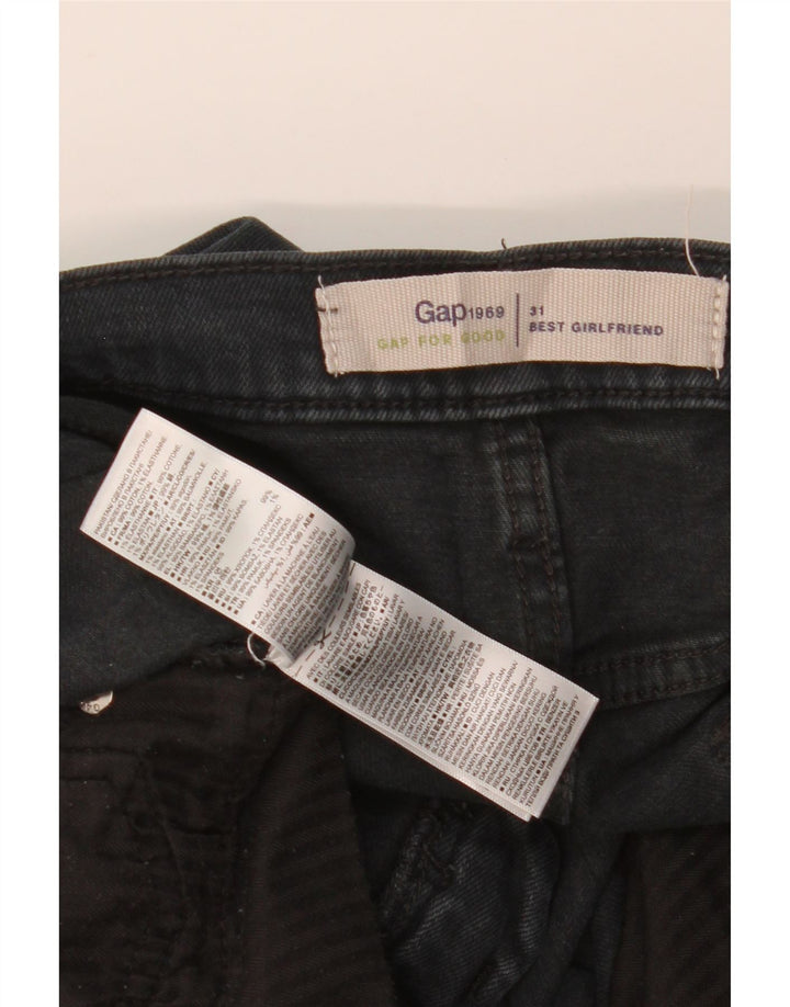 GAP Damen Girlfriend Slim Jeans W31 L27 Schwarze Baumwolle