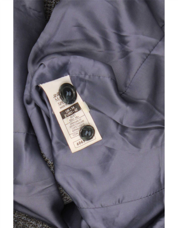Marks & Spencer Damen-Blazer mit Standard-Passform, UK 14, Mittelgrau