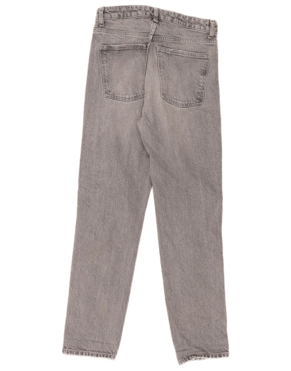 Zara Damen High Rise Slim Jeans EU 36 XS W26 L27 Graue Baumwolle