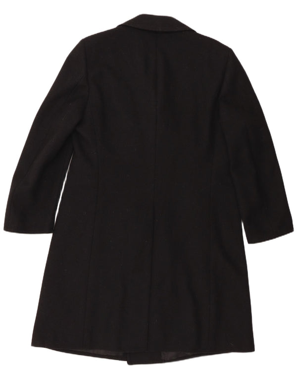 Vintage Herren Zweireiher Mantel IT 54 2XL Schwarze Wolle