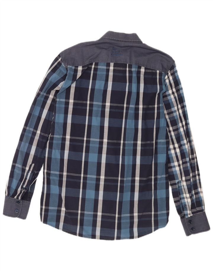 Desigual Herrenhemd aus Baumwolle, mittelgroß, marineblau, kariert
