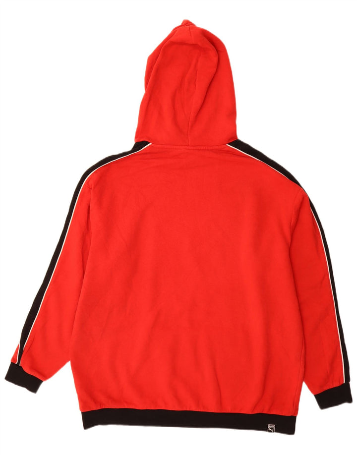 PUMA Damen-Pullover mit übergroßem grafischem Kapuzenpullover, Gr. 14, Größe L, Rot, Farbblock