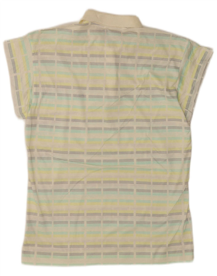 FILA Damen Poloshirt UK 10 Small Mehrfarbig gestreift aus Baumwolle