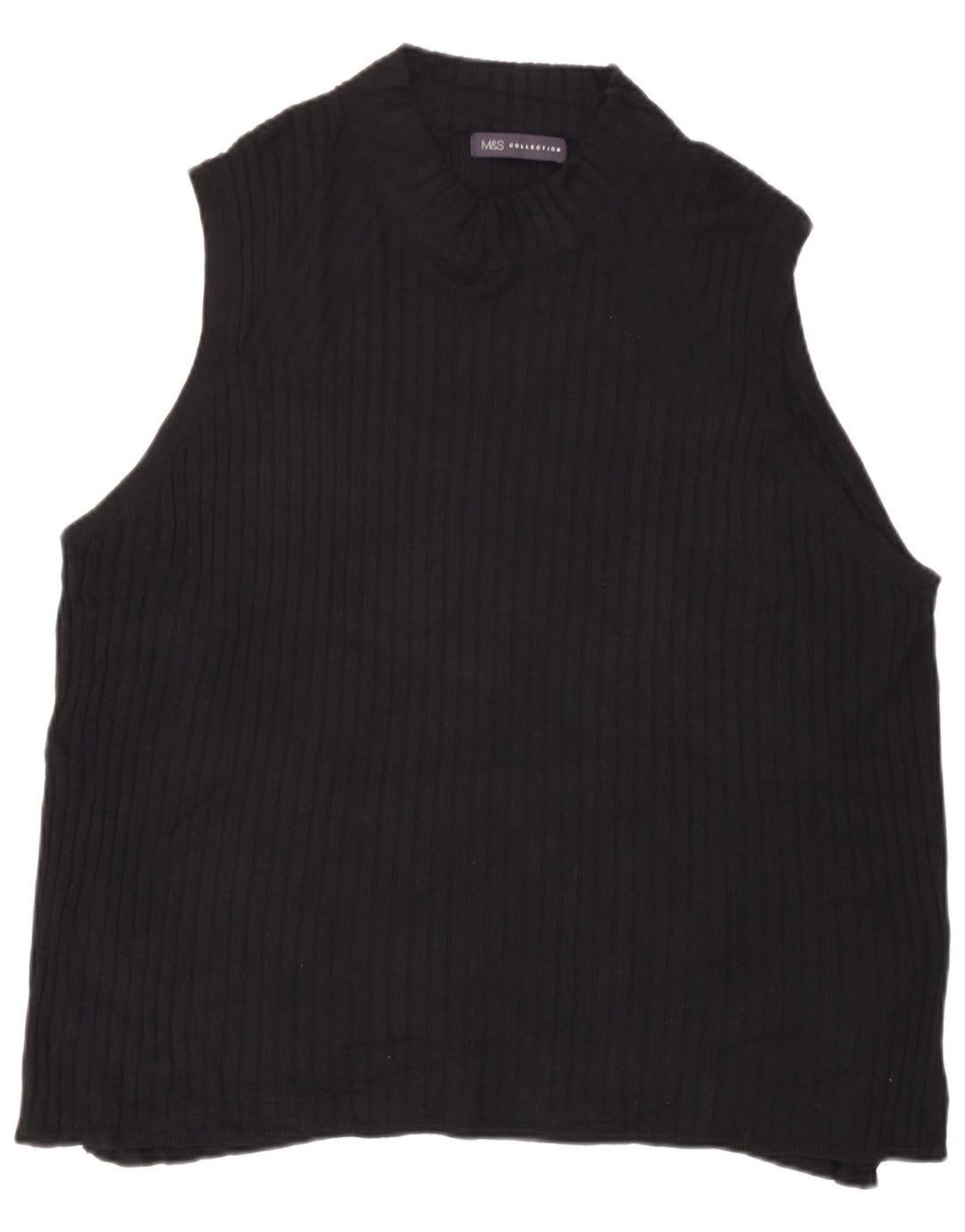 Marks & Spencer Damen Weste Top UK 24 4XL Schwarze Viskose