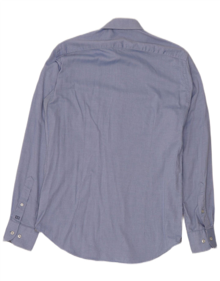 TOMMY HILFIGER Maßgeschneidertes Herrenhemd, Größe 37 14 1/2 kleine blaue Baumwolle