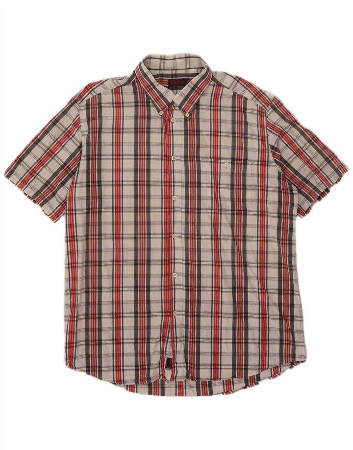 Invicta Herren Kurzarmhemd 2XL Rot kariert