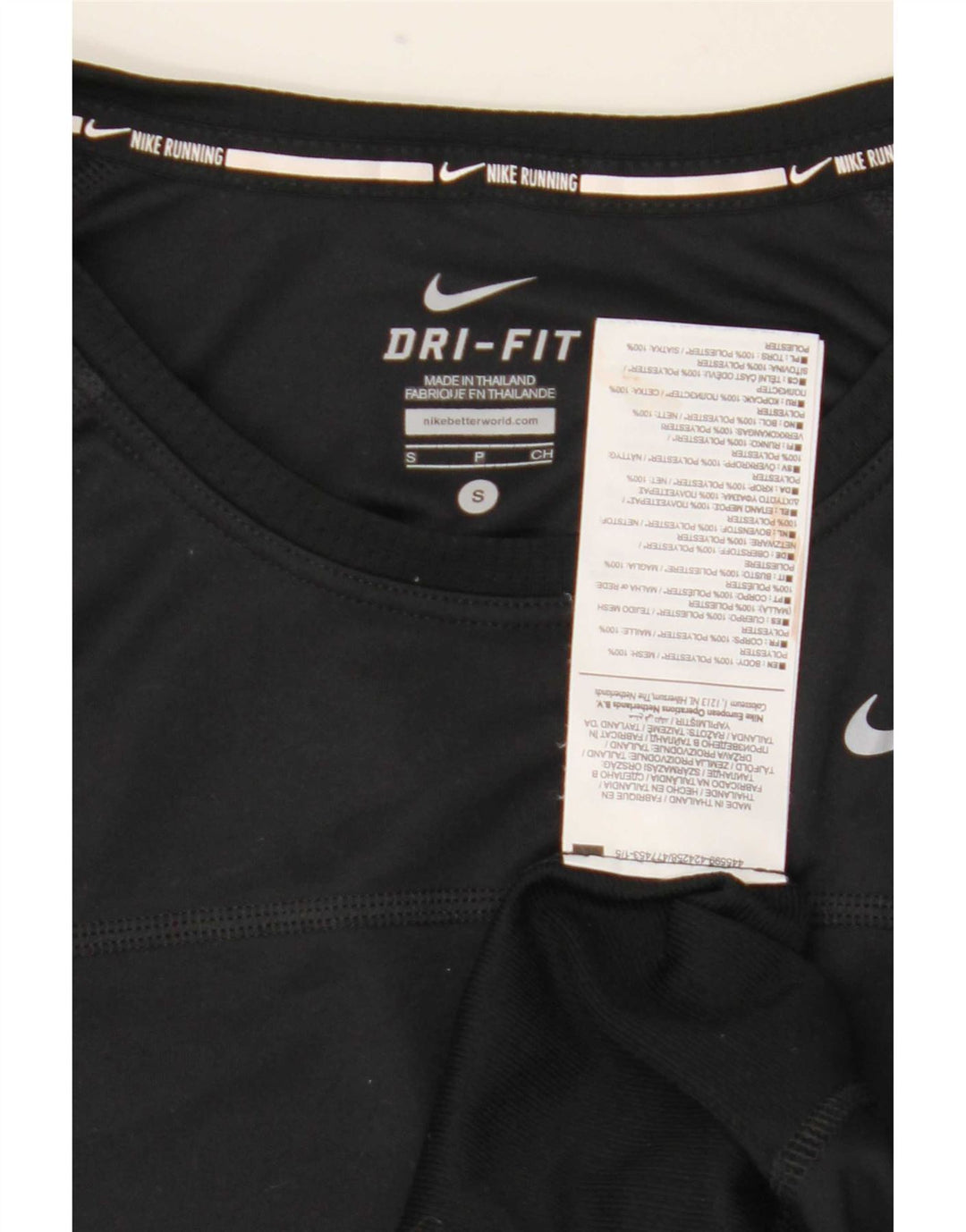 Nike Damen Dri Fit T-Shirt Top UK 10 Small Schwarz Polyester
